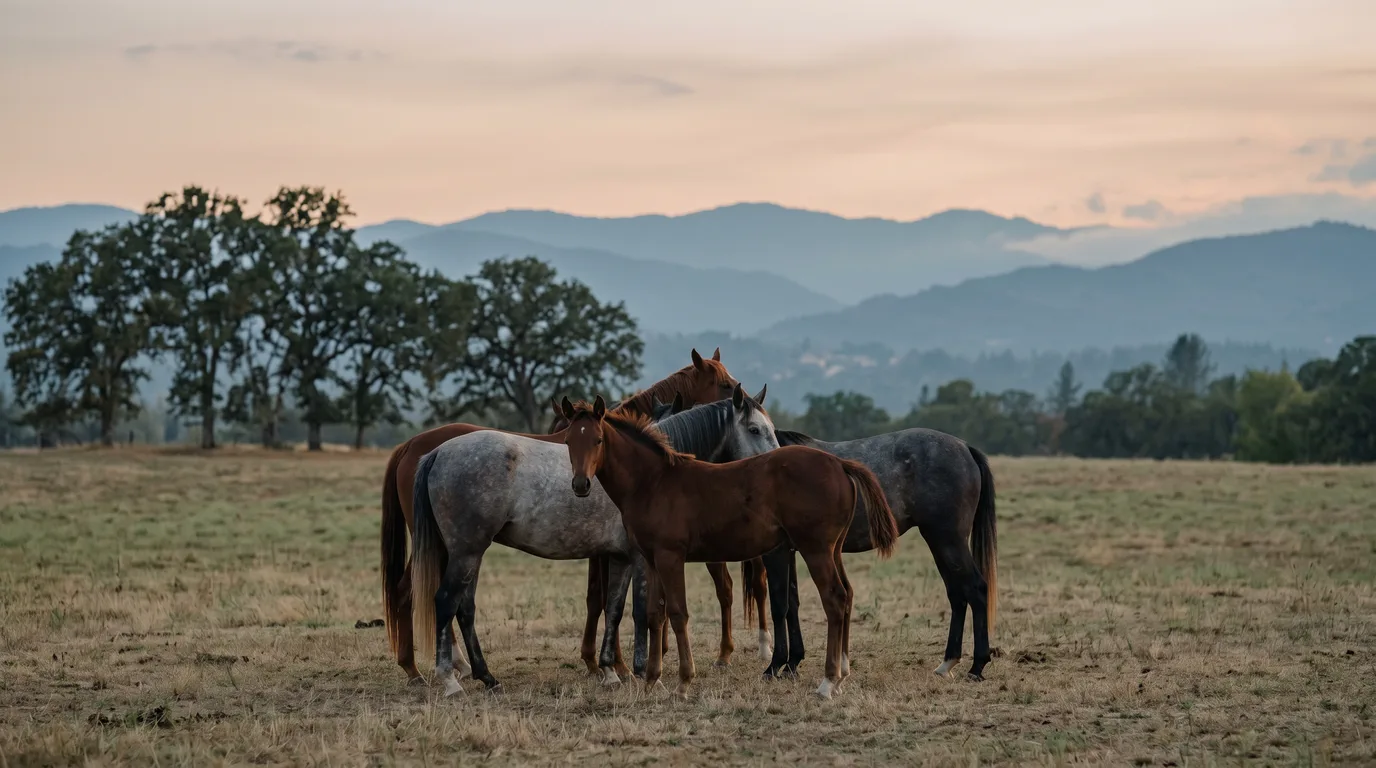 Chevaux en liberté, Le Domaine de Manissole, Isère